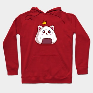 Cute Cat Onigiri With Crown Cartoon Hoodie